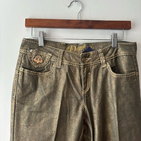 $10 sale 🍓Dereon Beyonce gold low rise pants‎ size 7/8 - Picture 2 of 7